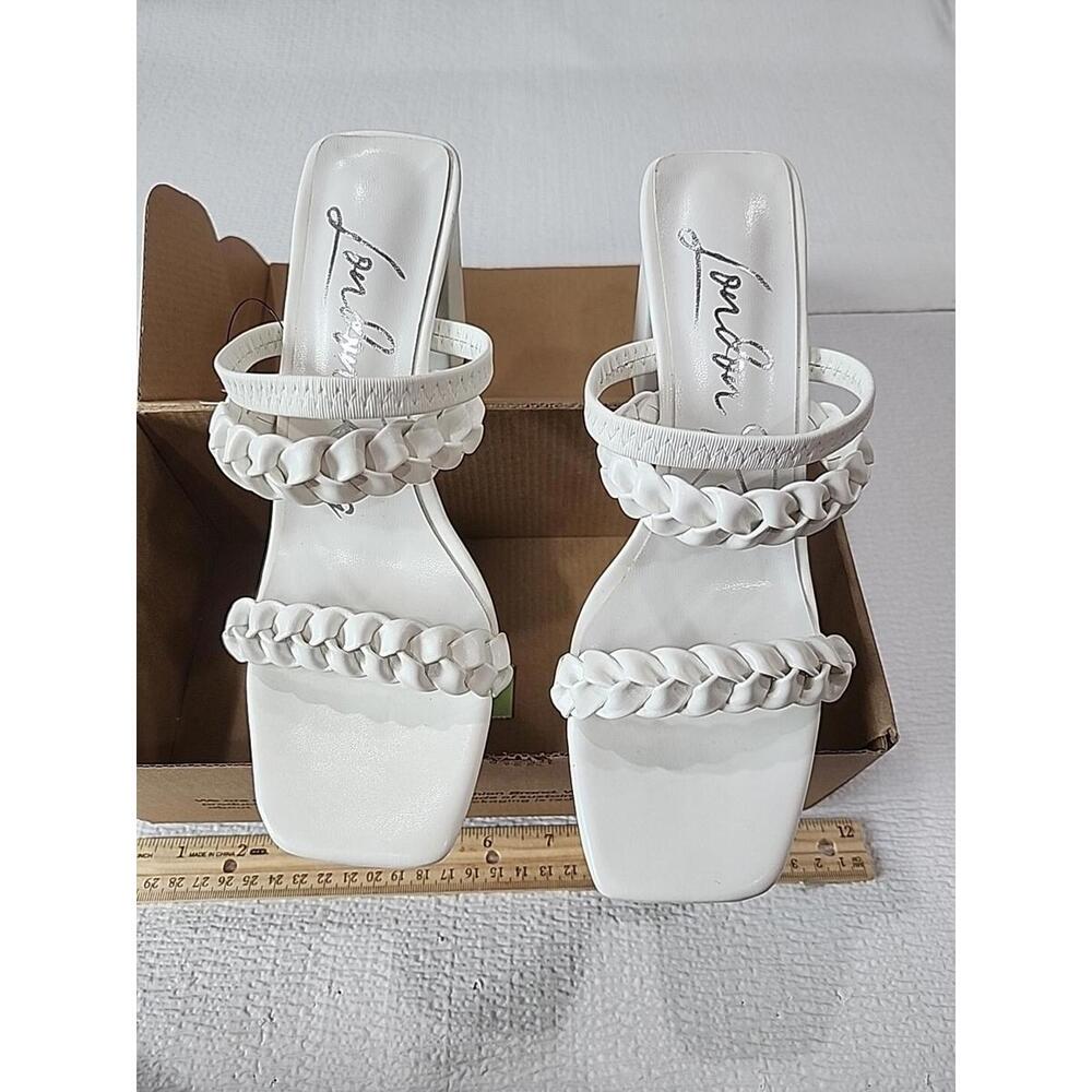 London Rag Woven Strap Block Heel Women's Sandals Size 6 Chunky Platforms Shoes